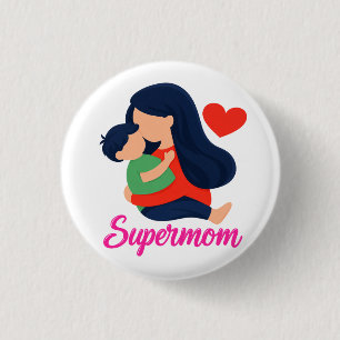 Supermama Süße Mutter-und-Kind-Nadel Button