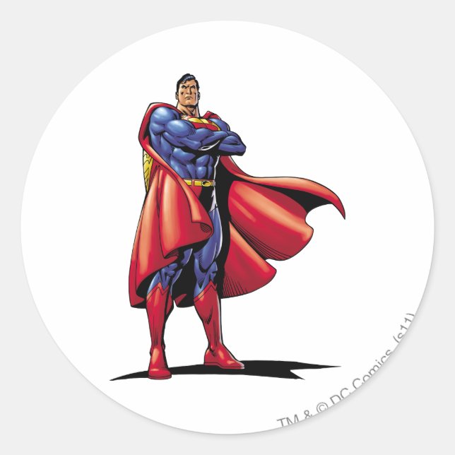 Superman 3 runder aufkleber (Vorderseite)