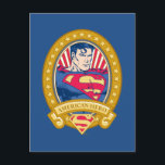 Superman American Hero Postkarte<br><div class="desc">Superman | Superman,  der amerikanische Held! Karo aus diesem vergoldeten Superman-Logo unseres geliebten amerikanischen Helden!</div>
