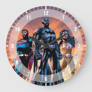 Superman, Batman und Wonder Woman Trinity Große Wanduhr