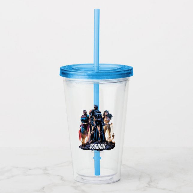 Superman, Batman & Wonder Woman Trinity Acryltrinkbecher (Vorderseite)