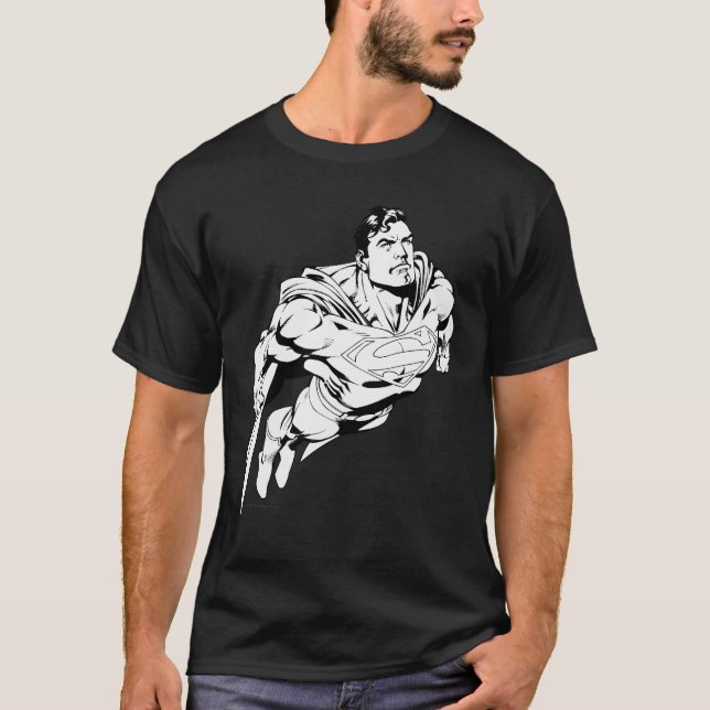 Superman Black and White 1 T-Shirt (Vorderseite)