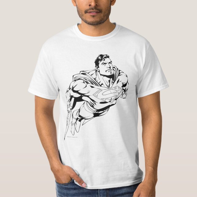 Superman Black and White 1 T-Shirt (Vorderseite)