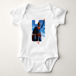 Superman Blick nach oben Pose Baby Strampler