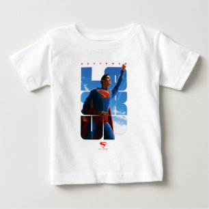 Superman Blick-nach-oben-Pose Baby T-shirt