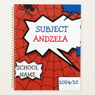 SUPERMAN BLUE AND RED pattern for KINDER, school Planer