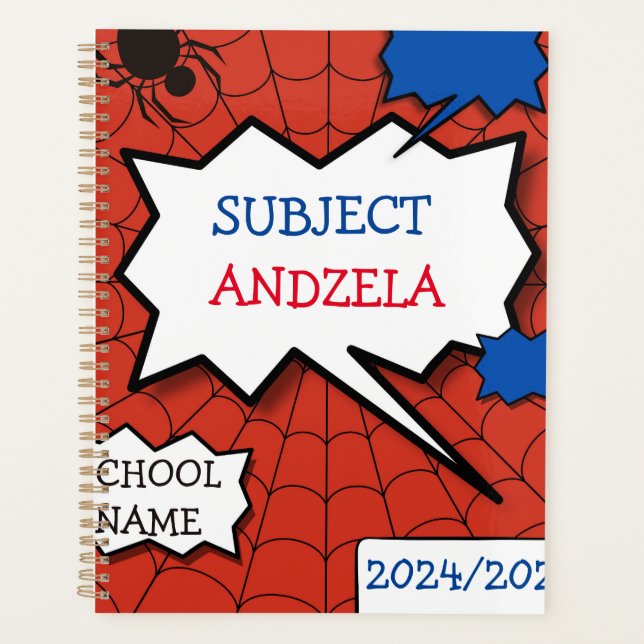 SUPERMAN BLUE AND RED pattern for KINDER, school Planer (Vorderseite)