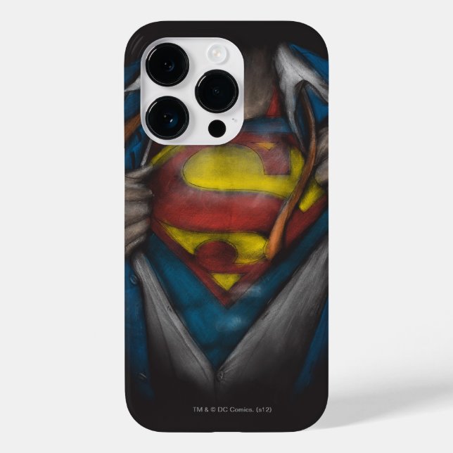 Superman | Brustkorbskizze eingefärbt Case-Mate iPhone 14 Pro Hülle (Rückseite)