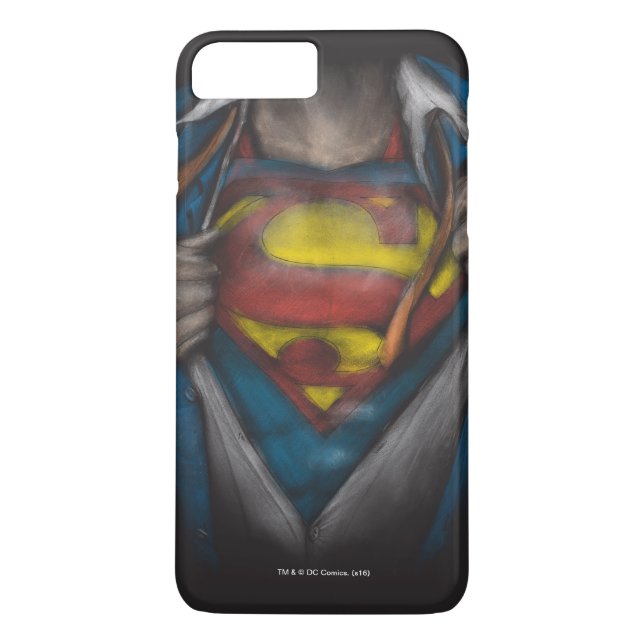 Superman | Brustkorbskizze eingefärbt Case-Mate iPhone Hülle (Rückseite)