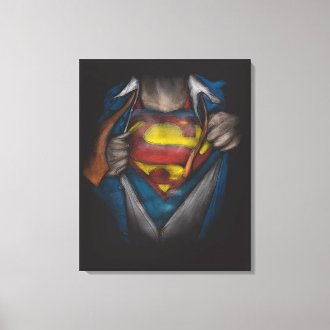 Superman | Brustkorbskizze eingefärbt Leinwanddruck (Vorderseite)