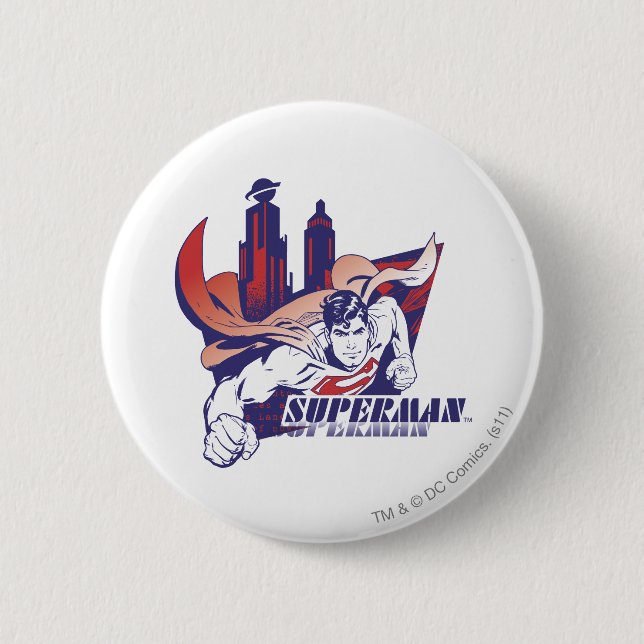 Superman City und Name Button (Vorderseite)