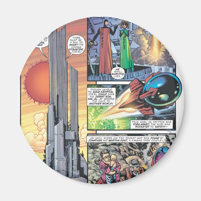 Superman Comic Panel - Clarks Herkunft Magnet (Vorne)