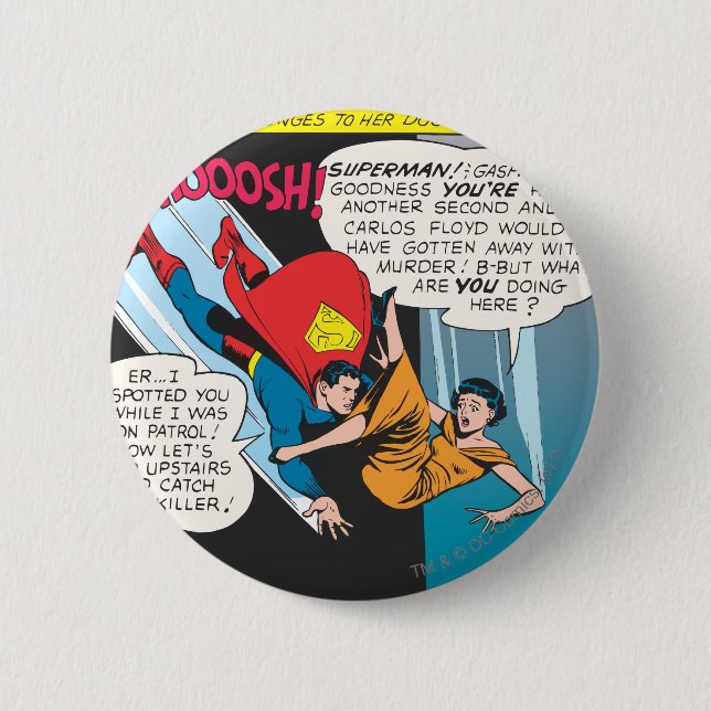 Superman Comic Panel - Lois Plunges Button (Vorderseite)