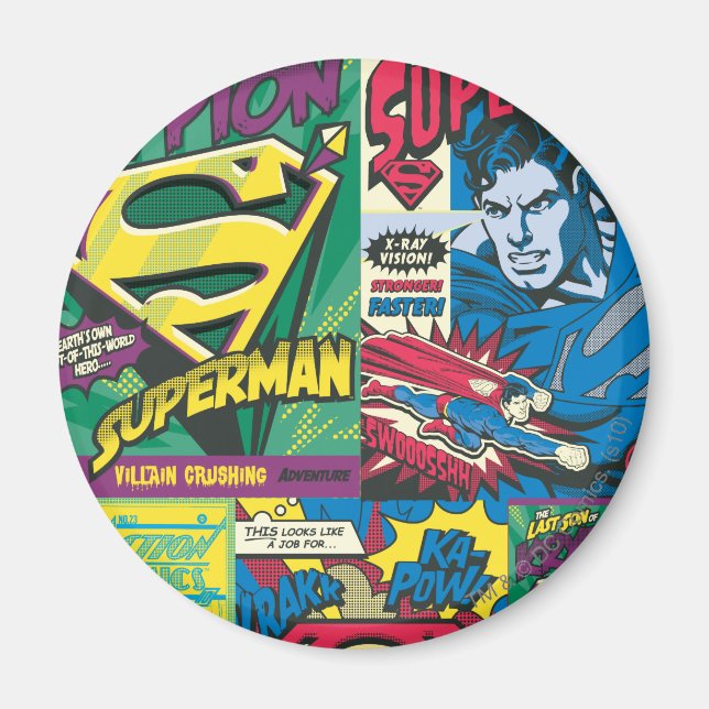 Superman Comic Panels Magnet (Vorne)