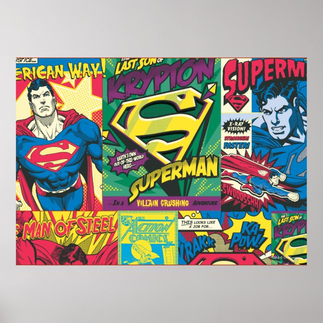 Superman Comic Panels Poster (Vorne)