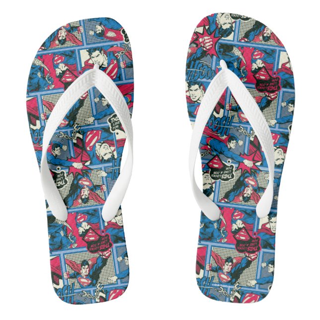 Superman Comic Pattern Flip Flops (Fußbett)