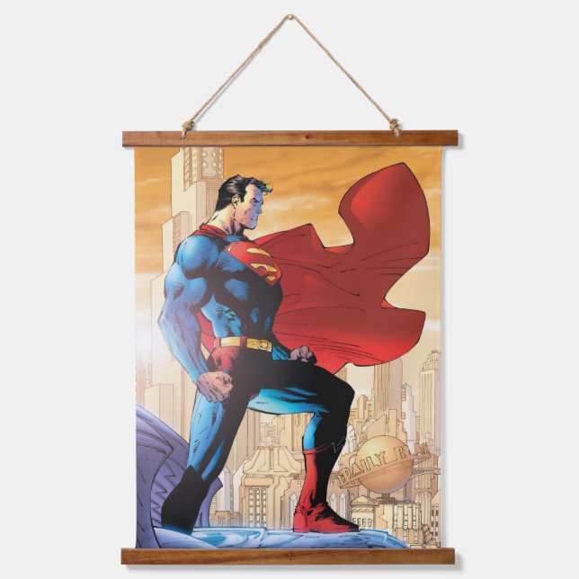 Superman Daily Planet Wandteppich Mit Holzrahmen (Vorderseite)