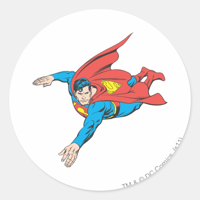 Superman Dives Verlassen Runder Aufkleber (Vorderseite)