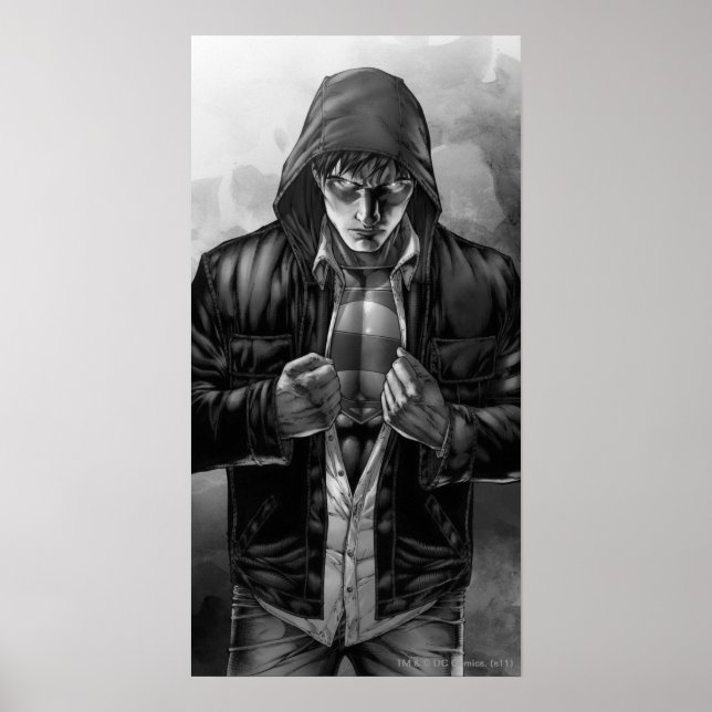 Superman Earth Cover - Schwarz und Weiß Poster (Vorne)