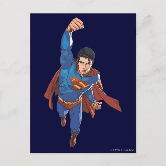 Superman fliegt nach vorn postkarte (Vorderseite)