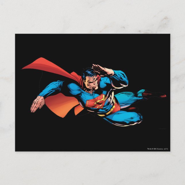Superman Flying Kick Postkarte (Vorderseite)
