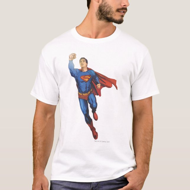 Superman Flying Verlassen T-Shirt (Vorderseite)