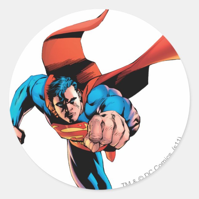 Superman geht voran runder aufkleber (Vorderseite)