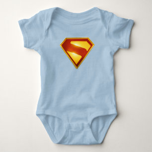 Superman Golden S Schild Brilliance Baby Strampler