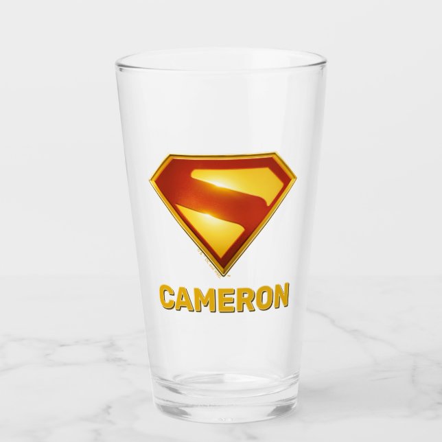 Superman Golden S Shield Brillianz Glas (Vorderseite)