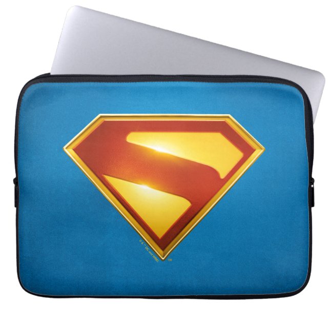 Superman Golden S Shield Brillianz Laptopschutzhülle (Vorderseite)