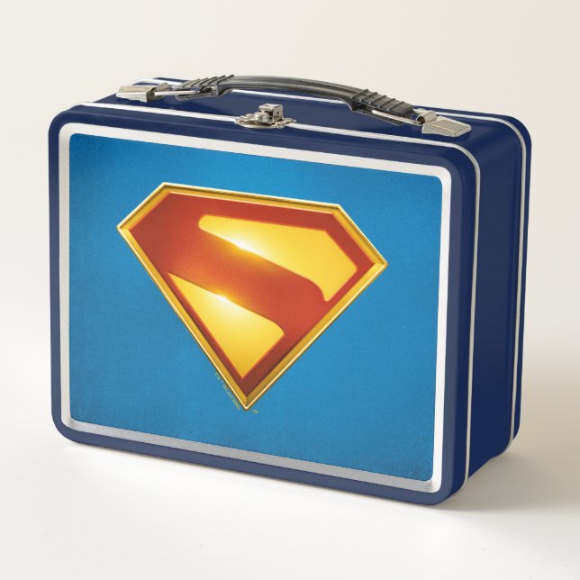 Superman Golden S Shield Brillianz Metall Brotdose (Vorderseite)