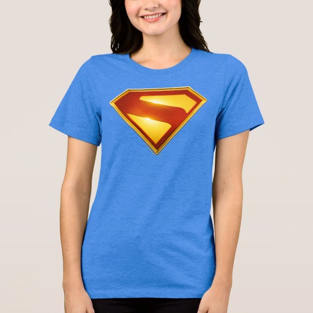 Superman Golden S Shield Brillianz Tri-Blend Shirt (Vorderseite)