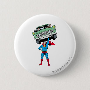 Superman hält ein Auto Button