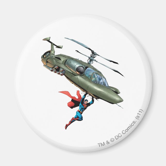 Superman hält Hubschrauber Magnet (Vorne)
