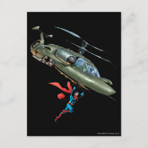 Superman hält Hubschrauber Postkarte