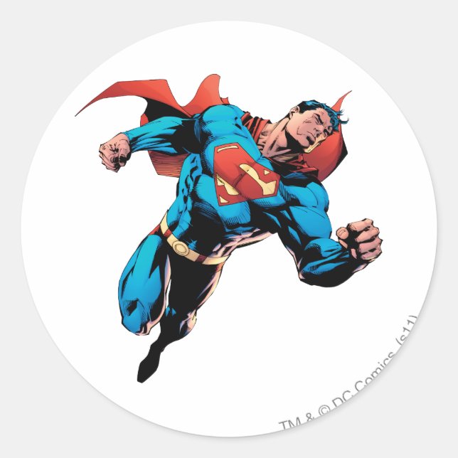 Superman im Anzug Runder Aufkleber (Vorderseite)