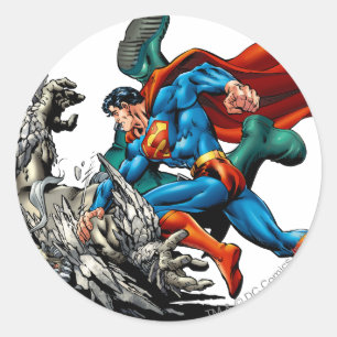 Superman-Kampfmonster Runder Aufkleber