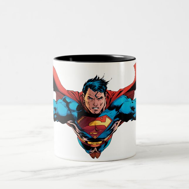 Superman-Kap-Fliegen Zweifarbige Tasse (Mittel)