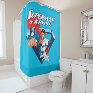 Superman & Krypto Soar Duschvorhang