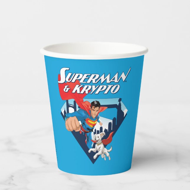 Superman & Krypto Soar Pappbecher (Vorderseite)