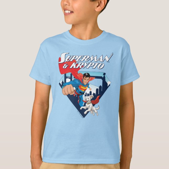 Superman & Krypto Soar T-Shirt (Vorderseite)