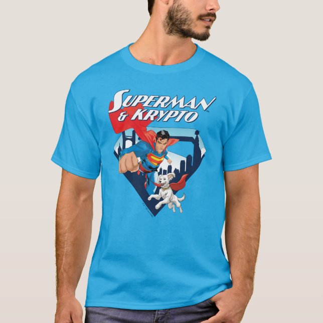 Superman & Krypto Soar T-Shirt (Vorderseite)