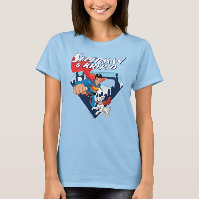 Superman & Krypto Soar T-Shirt (Vorderseite)
