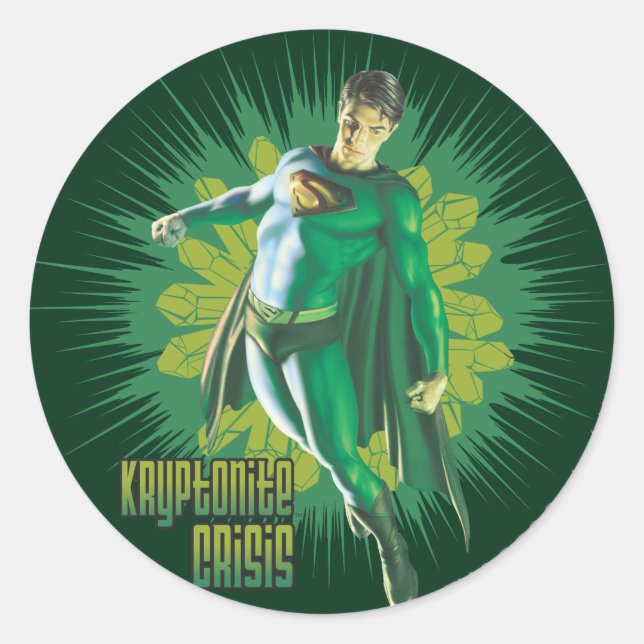 Superman Kryptonite Crisis Runder Aufkleber (Vorderseite)