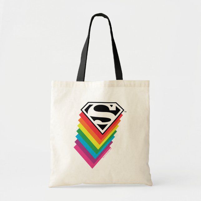 Superman Layered-Regenbogen-Logo Tragetasche (Vorne)