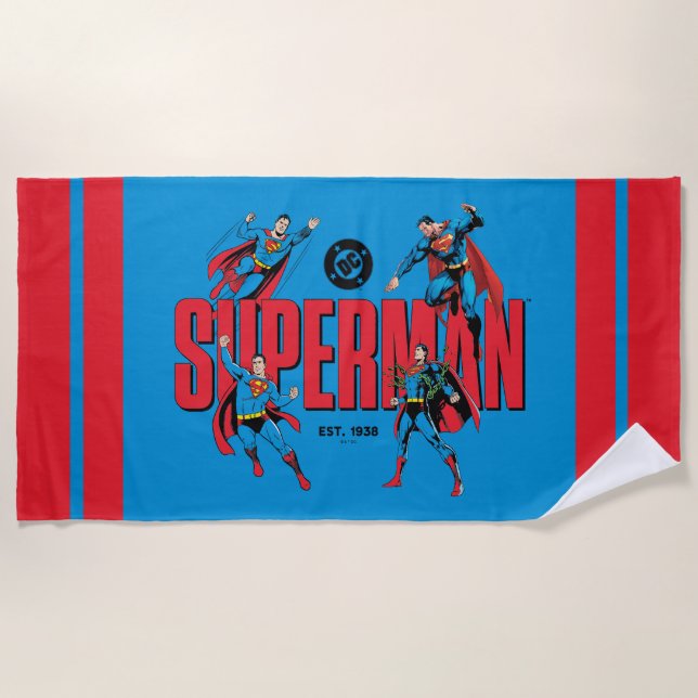 Superman Legenden Forever Grafik Strandtuch (Vorderseite)