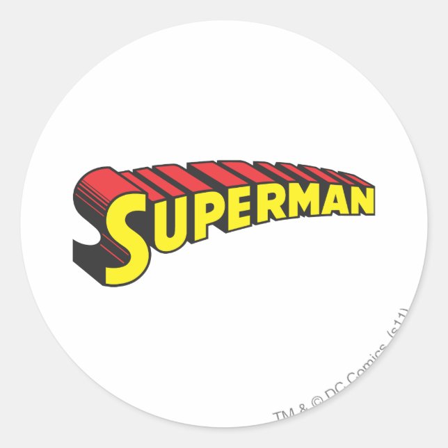 Superman | Logo "Gelbe rote Buchstaben" Runder Aufkleber (Vorderseite)