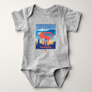 Superman Metropolis Skyline Baby Strampler
