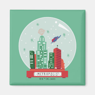 Superman Metropolis Snow Globe Grafik Magnet