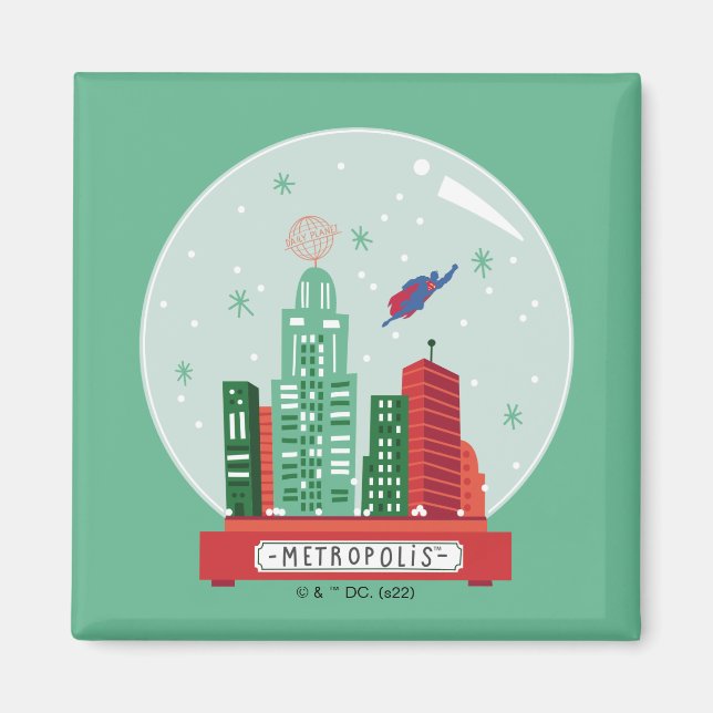 Superman Metropolis Snow Globe Grafik Magnet (Vorne)